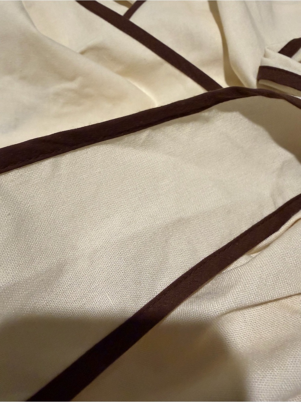 COMMENSE!! Linen-Blend Contrast Trim Wrap Dress - Picture 5 of 5